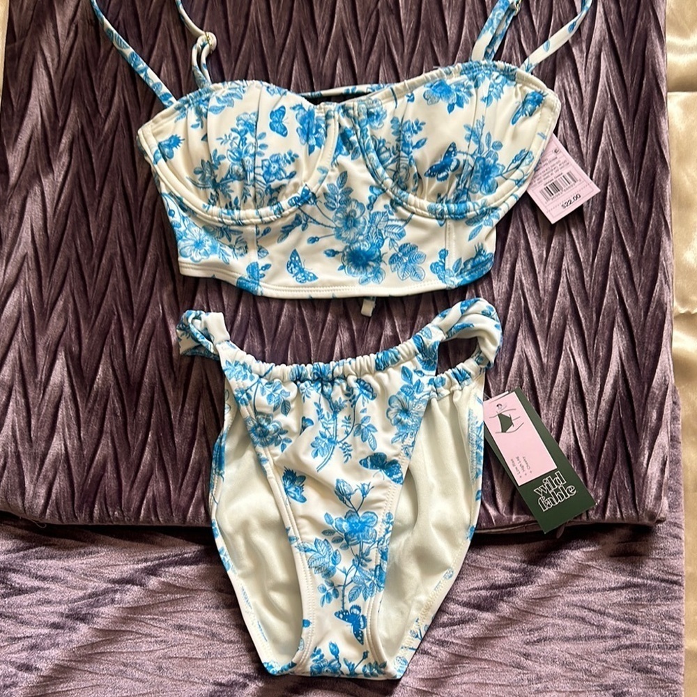 Wild Fable Blue Floral Bikini